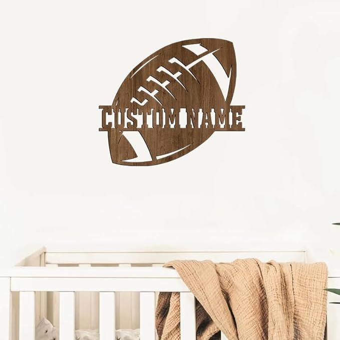 Personalized Football Gift, Wooden Baby Name Sign, Nursery Decor For Boy/19