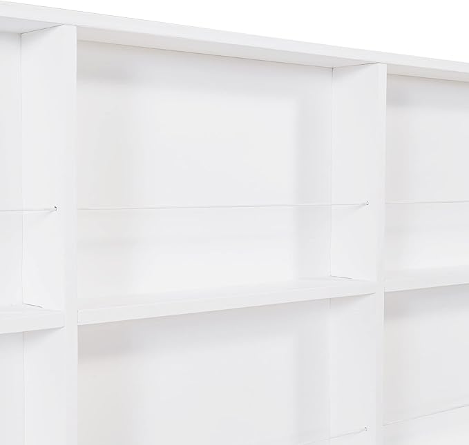 Harper & Bright Designs Full House Bed with Trundle, Wood Kid Daybed Frame with Storage Shelves for Kids, Teens, Solid Wood Structure & House-Shaped, White
