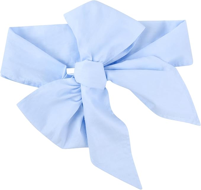 Newborn Swaddle Sash, Soft Cotton Bow Decorative Strap for Swaddles, Adorable Maternity Bow Sash, 70x5.5 Inch, Blue