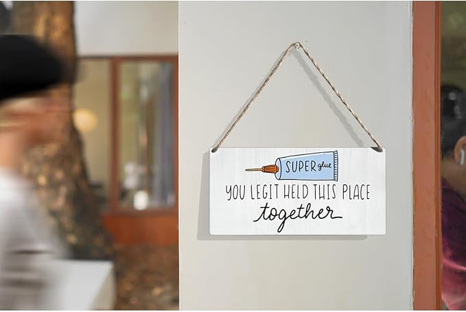 Funny Coworker Farewell Goodbye Sign Gifts Going Away New Beginnings Gifts for Coworkers Women Men Wood Wall Decor 12 × 6 Inch