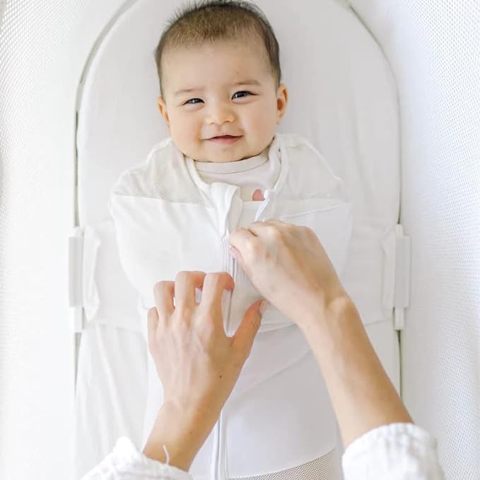 Happiest Baby SNOO Sleep Sack - 100% Organic Cotton Baby Swaddle Blanket - Doctor Designed Promotes Healthy Hip Development (Midnight Planets, Small)