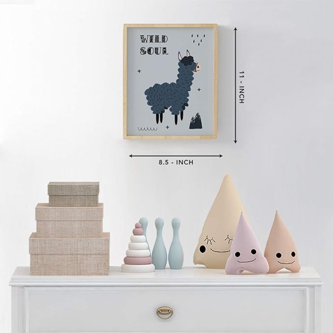 Andaz Press Nursery Kids Room Scandinavian Hello Llama Wall Art Decor Poster Prints, 8.5 x 11-inch, Scandinavian Wild Soul Llama Graphic, 1-Pack, Unframed