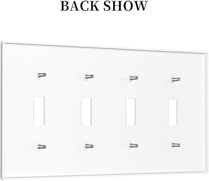 Mediterranean Greece Scene Flowers Quad Toggle Wall Plate Covers Decorative 4-Gang Wall Plates Italian Town from Another Window Electrical Switchplate for Bathroom Bedroom Kitchen Decor 4.5 X 8 In