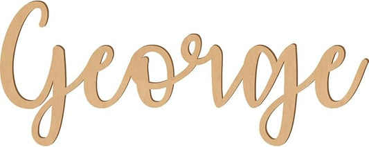 3 Inch Tall Custom Word Scroll Script Cursive Font Affection, Choose Wood Material for Names, Unfinished Initials Craft, Kid's Room Sign, Wall Plaque (3")