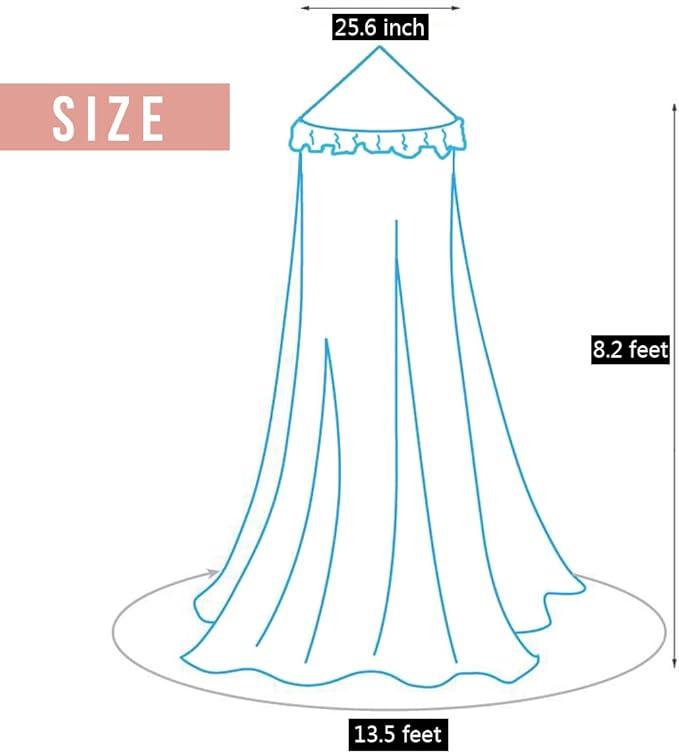 Kertnic Decor Canopy for Kids Bed, Soft Smooth Playing Tent Canopy Girls Room Decoration Princess Castle, Dreamy Mosquito Net Bedding, Children Reading Nook Canopies in Home (Nordic Pink)