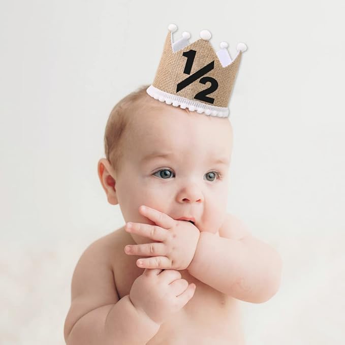 1/2 st Birthday Hat, Birthday Party Decorations, Kids Party Props Shooting, Party Supplies