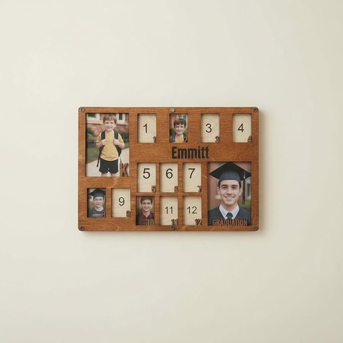School Years Picture Frame Kids School Frame Graduation Photo holder K-12 Picture holder Kindergarten to Graduation display Photo Collage display Picture Frames pre K-12 Years (K-Graduation 3.0))