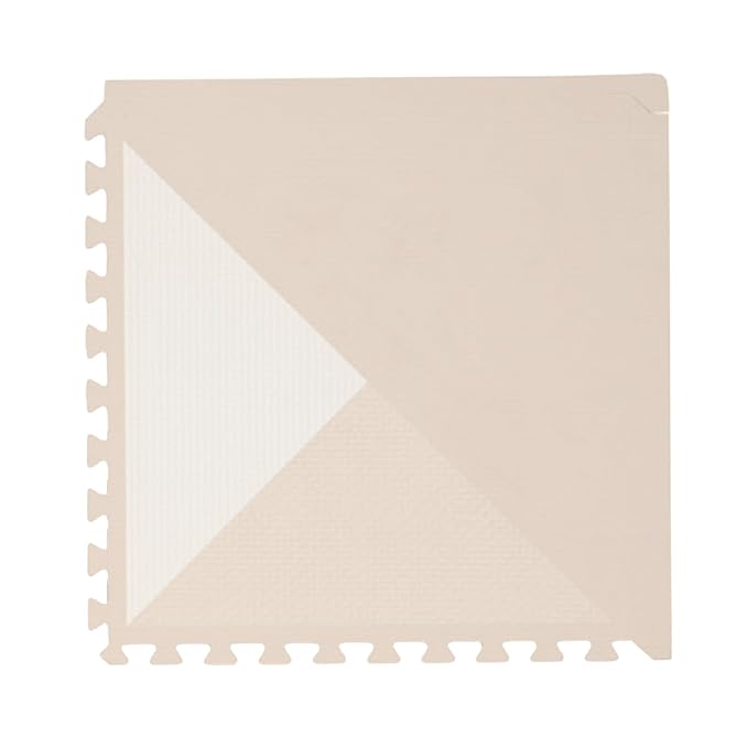 Toddlekind Playmat - Premium Foam Playmat, 4 x 6 feet, 6 Tile Extra Thick Foam Floor Puzzle Mat for Babies/Toddlers Stylish, Non-Toxic, Odorless. Perfect for Tummy Time, Crawling, and Play. Ideal for Nursery and Playroom. 0m+ (Golden Beige)
