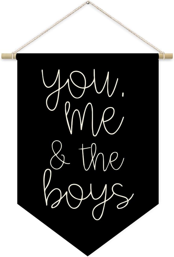 Boys Playroom Decor - You Me & The Boys Banner, Wall Hanging Pennant Flag Decor for Nursery, Classroom & Playroom Essentials