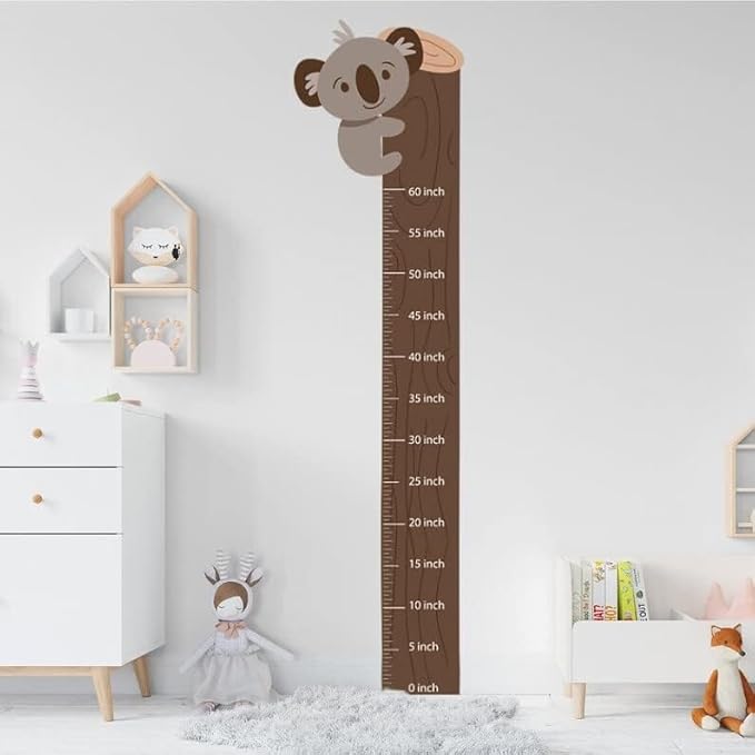 Height Chart for Kids - Growth Chart for Wall & Room Decor, Reusable, Easy Peel & Stick Measuring Wall Ruler for Baby, Toddler, Boys & Girls Nursery, Bedroom, Playroom & Home Decor (Hanging Koala)