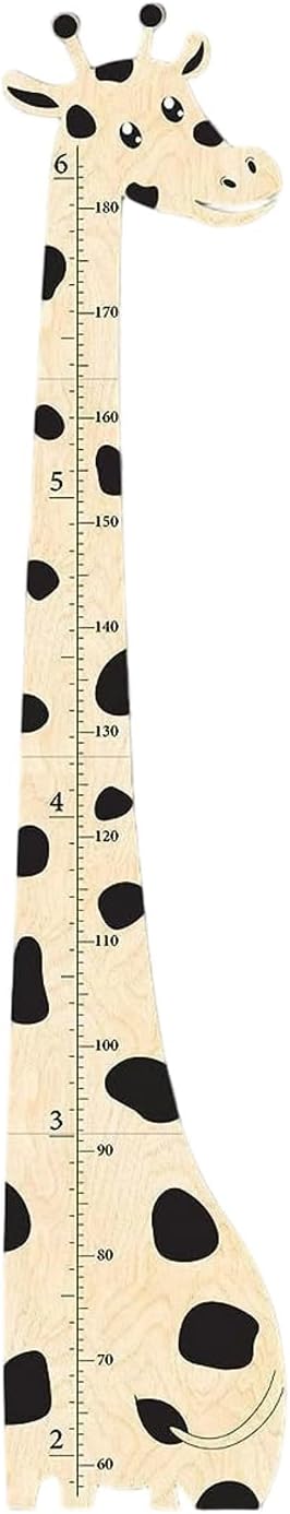 Wooden Giraffe Growth Chart Height Ruler for Wall Decoration Removable Nursery Height Chart for Growth Tracking