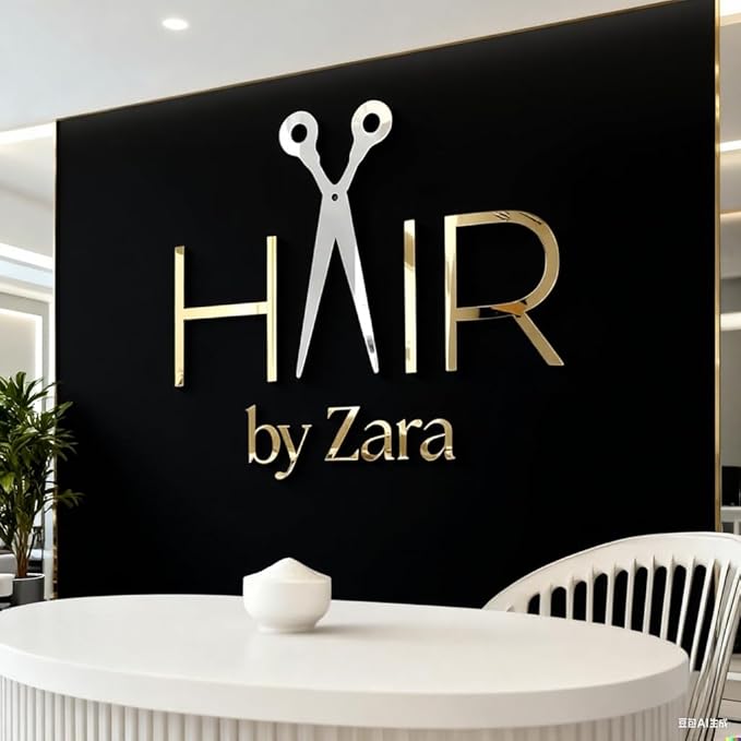 Custom Acrylic Business Logo Wall Sign – Personalized 3D Laser Cut Logo Sign for Office, Storefront, Reception, Salon, Business Wall Decor, 10–100 Inches (Gold)