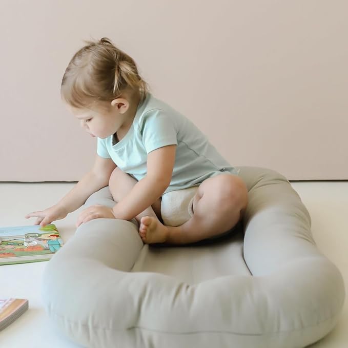 CooCooBaby Infant Lounger, Baby Nest Cover for Baby Girls & Boys, Newborn Essentials for Baby 0-12 Months, 100% Cotton Breathable (Sage Green)