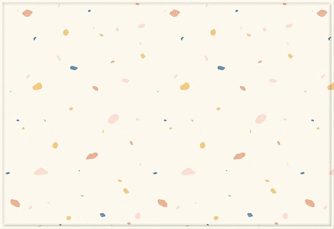Ultra-Cushioned Premium Baby Play Mat - Jelly Terrazzo & Sage Beige - Made in Korea - Tummy Time Mat with Superior Shock Absorption, Non-Toxic Baby Floor Mats, Water Resistant, Reversible - 75"x51"