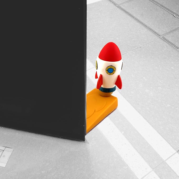 Rocket Door Stopper – Fun Space-Themed Decor for Kids' Rooms, Non-Slip & Durable PVC EVA Material, Safe & Gentle on Floors – Perfect for Little Astronauts