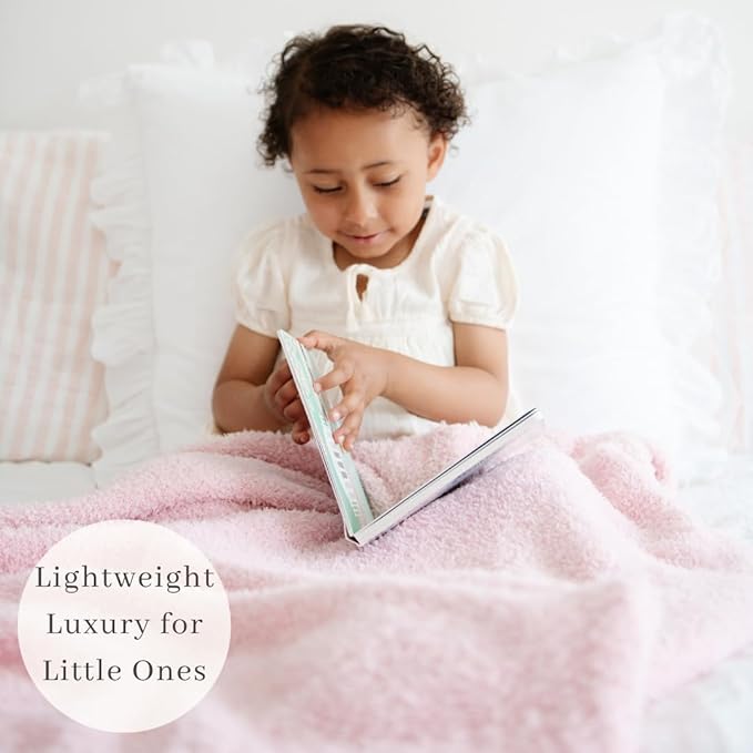 SARANONI Bamboni Luxury Baby Blanket | Cozy & Soft Plush Receiving Blankets | Perfect for Girls & Infant Baby Boy Blankets | Light Pink - 30” x 40”
