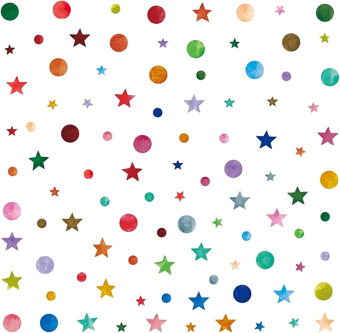 Christmas Decorations for Wall Kid Room Decals Star Sticker Polka Dot Stickers Peel and Stick for Kids Girls Boys Room, Christmas Gifts Christmas Decor