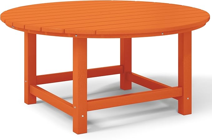 Costaelm Kids Dinner Table, Toddler Play Desk Student Desk Outdoor Childrens Picnic Tables for Children Arts & Crafts, Snack Time, Multi-Activity Table for Ages 2-8 in Home/Outside, Orange