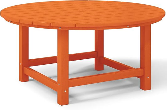 Costaelm Kids Dinner Table, Toddler Play Desk Student Desk Outdoor Childrens Picnic Tables for Children Arts & Crafts, Snack Time, Multi-Activity Table for Ages 2-8 in Home/Outside, Orange