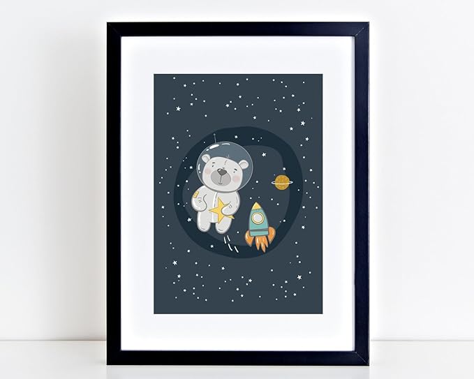 VUVUKU Space Themed Nursery Prints Print Decor Art For Baby Kids Room Wall