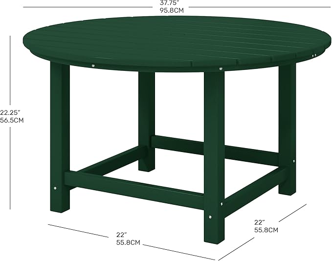 Costaelm Kids Dinner Table, Toddler Play Desk Student Desk Outdoor Childrens Picnic Tables for Children Arts & Crafts, Snack Time, Multi-Activity Table for Ages 2-8 in Home/Outside, Dark Green