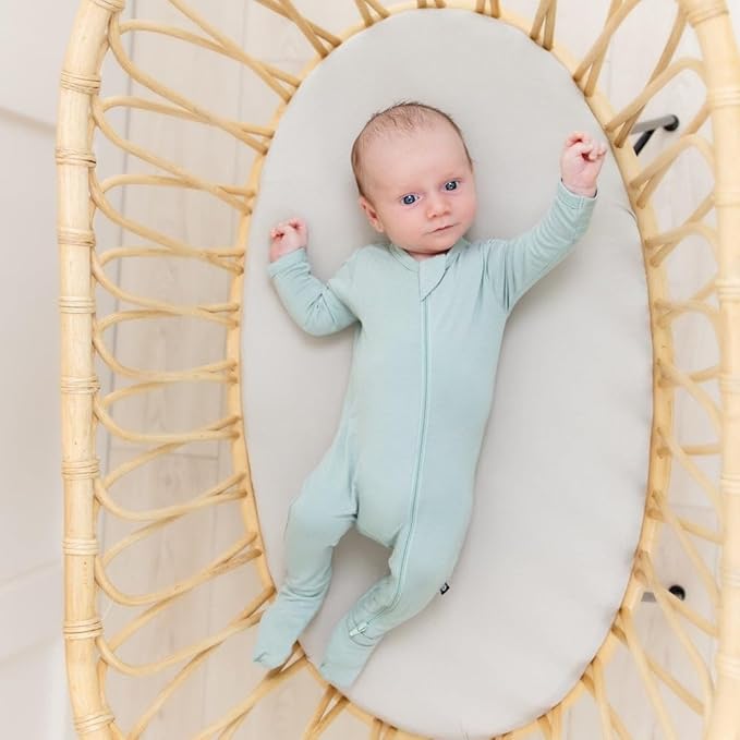 KYTE BABY Unisex Zipper Closure Footies, Rayon Made From Bamboo, 0-24 Months