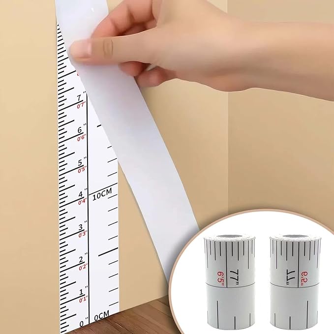 2Pack Height Indicator Tape Ruler, Growth Chart Wall, Children's Height Chart, Height Measurement for Living Room, Bedroom, Nursery Decor Room Walls