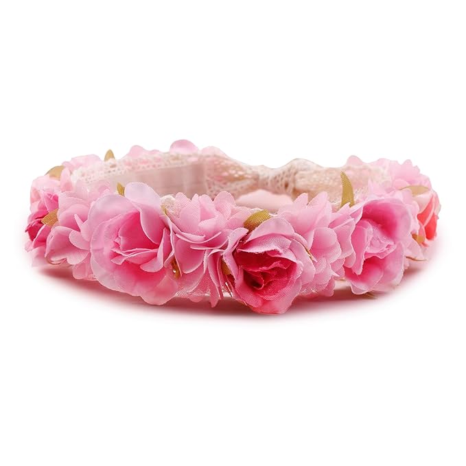 Hairband, 2pcs Children Girl Lace Headbands with Flower, Adjustable Size Hair Accessories Gift for Children (lace-7)