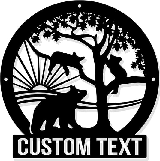 Custom Bear Metal Wall Sign, Personalized Bear Metal Wall Decor, Custom Name Signs, Personalized Cabin Sign, Bear Lover's Gifts