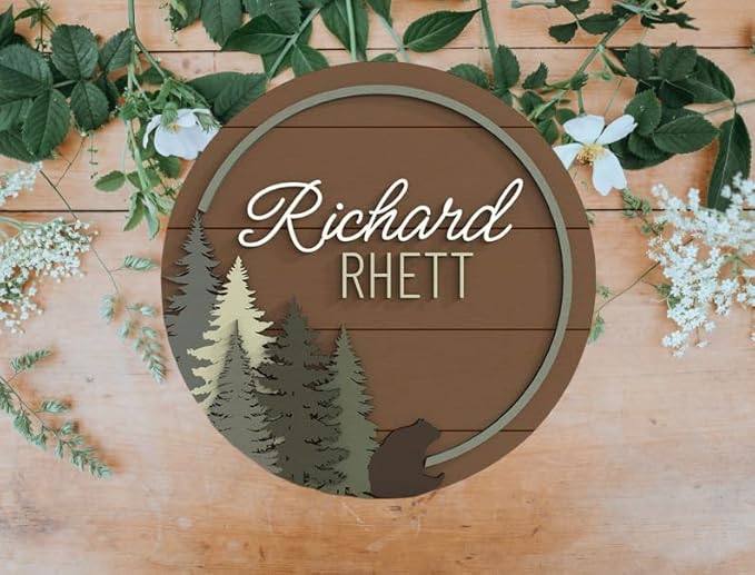 Personalized Name Sign for Kids Room - Custom Wood Sign Tree Custom Name Sign Baby Room Decor, Signs for Kids Room Wall Décor