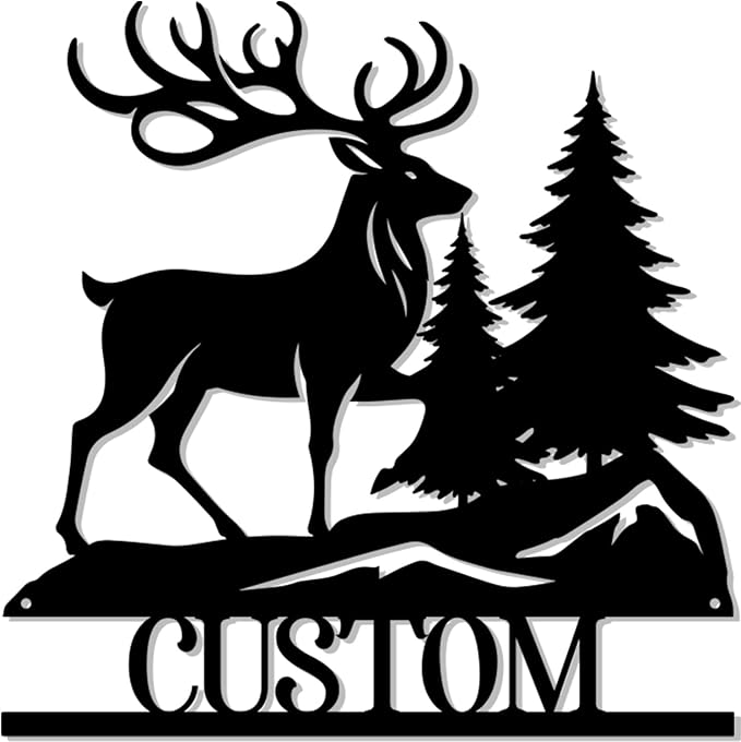 Custom Signs Outdoor Metal, Deer Beneath the Pines Wall Art, Cabin Decor, Indoor or Outdoor Wall Decor, Wildlife Lover's Gift, Christmas Gift