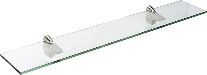 Spancraft Glass Falcon Glass Shelf, Brushed Steel, 4.75 x 30