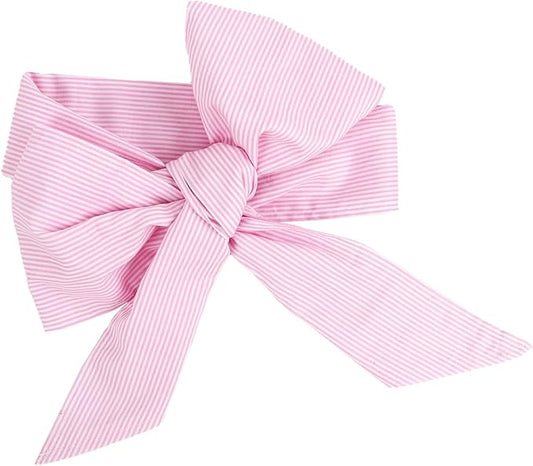Newborn Swaddle Sash, Soft Cotton Bow Decorative Strap for Swaddles, Adorable Maternity Bow Sash, 70x5.5 Inch, Pink Stripes