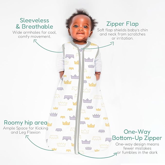 Baby Sleep Sack, 1.0 TOG Cozy Wearable Blanket, Soft Sleeping Bag with Zipper, Toddler Sleep Sack 0-3-6-12-24-3T