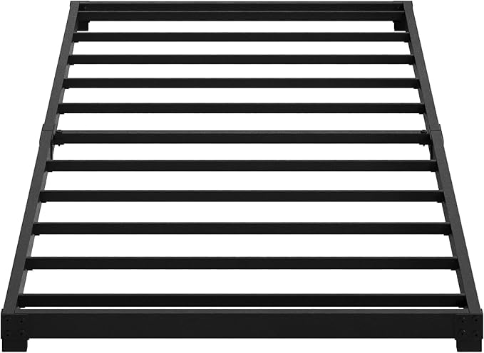 3 Inch Low Twin Bed Frames Heavy Duty Metal Platform, No Box Spring Needed, Easy Assembly Mattress Foundation, No Noise, Black
