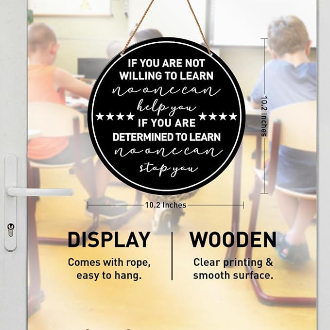 HSNBT High Middle School Classroom Wall Decor, Classroom Motivational Sign Decor Teacher Kids Inspirational Bedroom Wall Decorations Hanging Sign