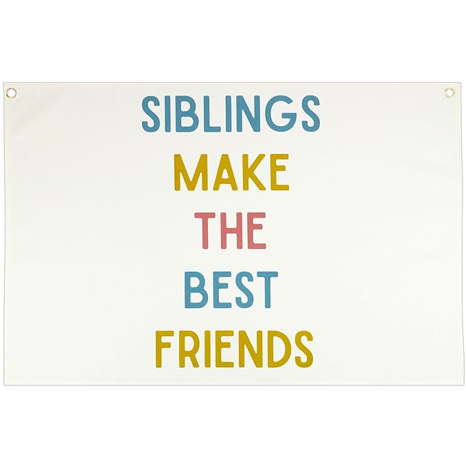 Rectangular Banner Flag Pennant Wall Decor Gift for Baby Boy Girl Kid Teen,Nursery Home Bedroom Playroom Reading Room Front Door-Siblings Make the Best Friends-Baby,Shower Birthday Christmas Gift