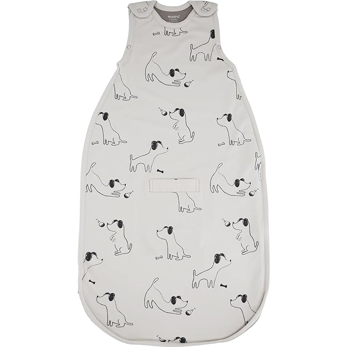 Woolino Merino Wool & Organic Cotton Baby Sleep Sack 2-24 Months – Ultimate 4-Season Baby Sleeping Bag, Universal Size Wearable Blanket, 2-Way Zipper & Adjustable Fit, Year-Round Use – Puppy