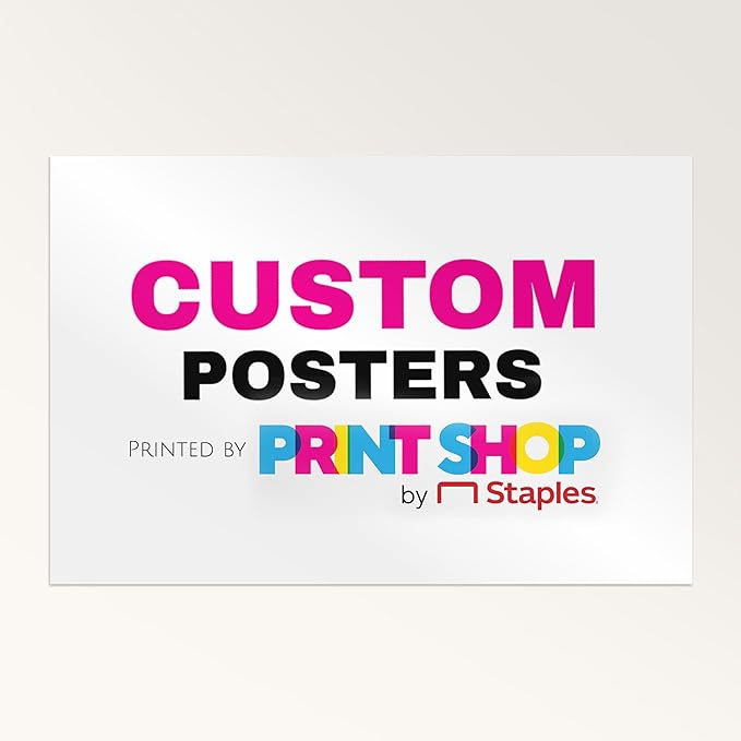 STAPLES - Personalized Semi-Gloss Poster - 18W" x 12L" Custom Print - Ideal for Home or Office Décor (Watercolor)