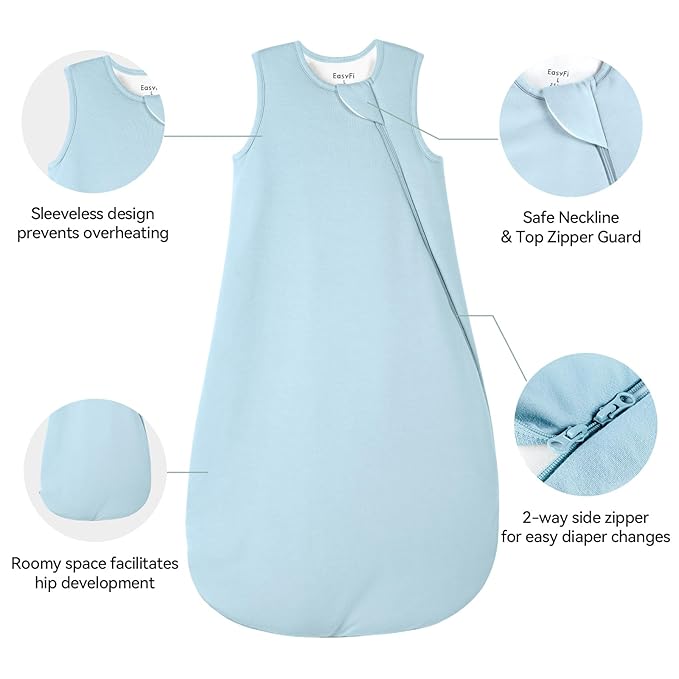 Rayon Made from Bamboo Sleep Sack 12-18 Months 2.5 Tog Winter Supersoft Toddler Sleep Sack for Unisex Girl Boy Thick Warm Baby Sleeping Bag 2-Way Zipper Baby Wearable Blanket