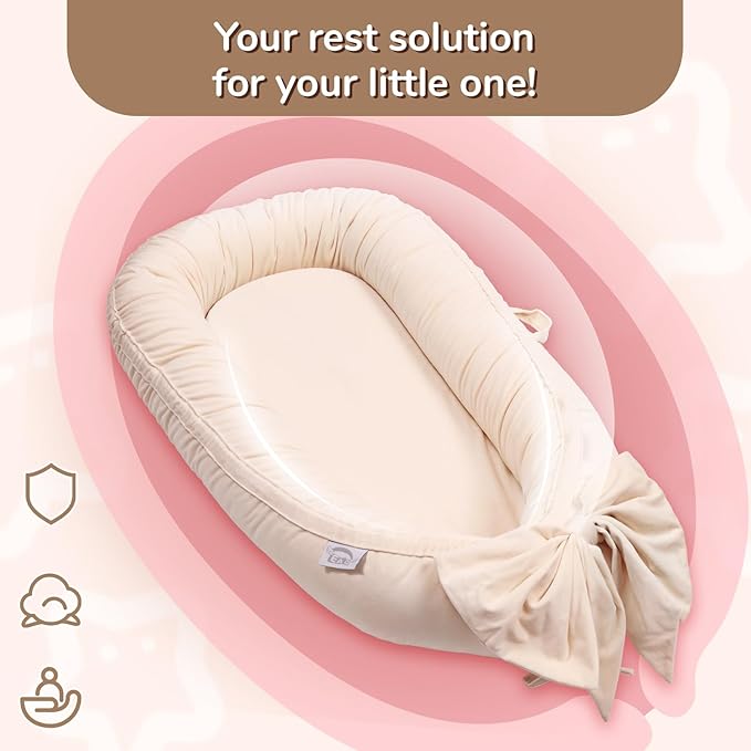 Baby Lounger, Infant Lounger for Newborn,Portable Baby Nest Cover Breathable & Soft, Newborn Essentials