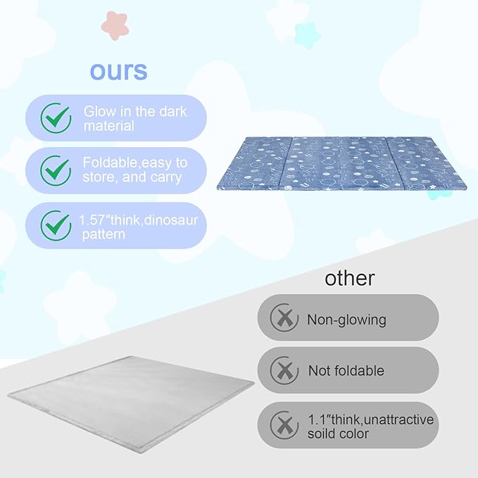 MeMoreCool Kids Floor Futon Mattress, Play Mat Muscle Mat Large 6x4 FT, Thicken Foam Tatami Mattress for Children Play Area, Foldable Sleeping Crawling Pad for Playroom