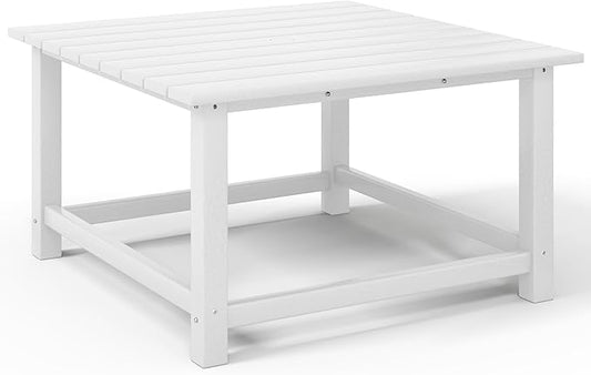 Costaelm Outdoor Kids Table, Toddler Dinner Table Baby Desk Outdoor Childrens Party Tables for Arts & Crafts, Snack Time, Multi-Activity Desk for Ages 2-8 in Classroom/Outside, White