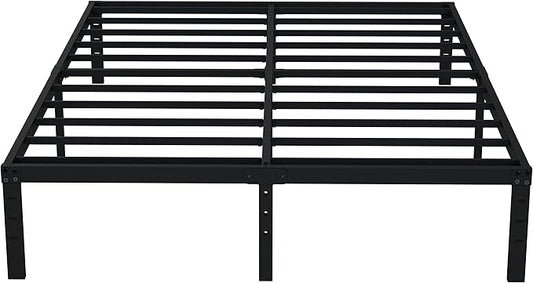 EMODA 14 Inch King Bed Frame No Box Spring Needed, Heavy Duty Metal Platform with Steel Slats, Noise Free, Easy Assembly, Black