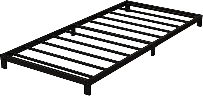 5 Inch Low Twin Bed Frames Heavy Duty Metal Platform, No Box Spring Needed, Easy Assembly Mattress Foundation, No Noise, Black