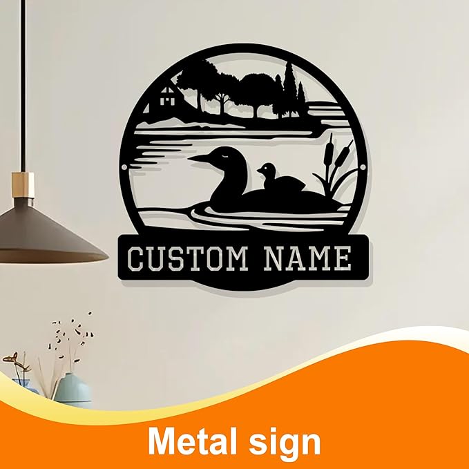 Custom Duck Metal Wall Sign, Personalized Duck Metal Wall Art, Custom Family Name Sign, Farm Decor, Cabin Decor, Porch Sign
