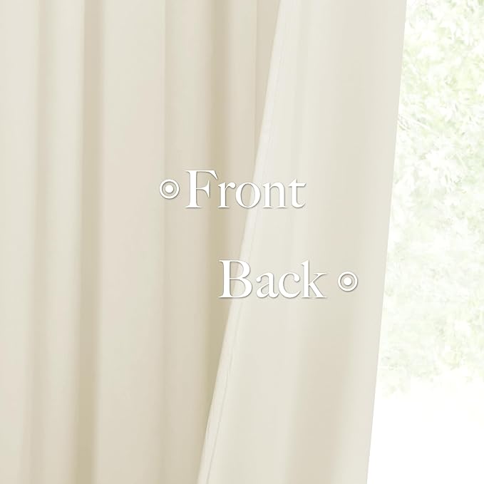 StangH Ivory White Pinch Pleated Velvet Curtains 84 inches Long, Elegant Light Dimming Privacy Protect Window Drapes Back Tab Thermal Insulated Panels for Nursery Bedroom, W38 x L84, 2 Panels