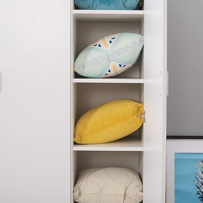 Panana 3 Door Wardrobe, Armoires with Storage Shelves and Hanging Rail Clothes Storage Cabinet for Bedroom