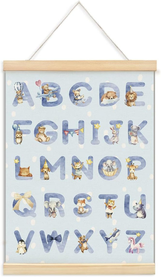 ShowDraven Classroom Wall Decor Hanger Frame, Funny Alphabet for Classroom Wall Indoor Nursery Bedroom Playroom Decororations, Gifts for Boys Girls Nursery Kids, 12x16 Inch