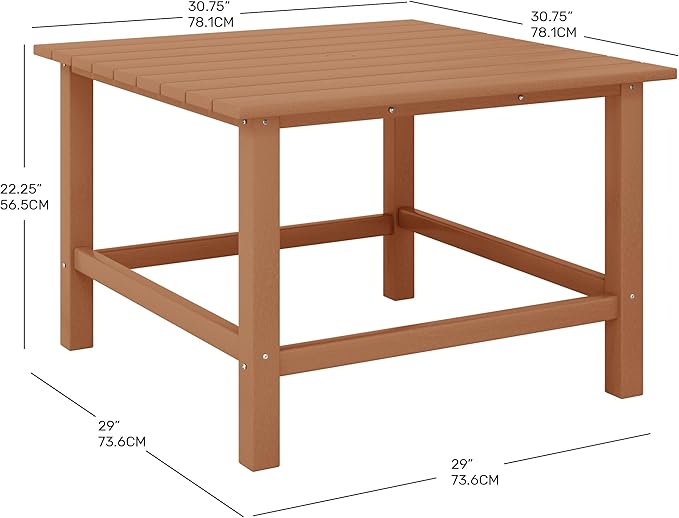 Costaelm Outdoor Kids Table, Toddler Dinner Table Baby Desk Outdoor Childrens Party Tables for Arts & Crafts, Snack Time, Multi-Activity Desk for Ages 2-8 in Classroom/Outside, Teak